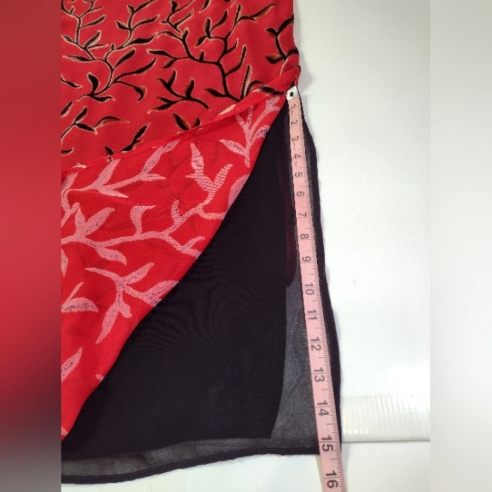 Tessuto Vintage Women's Red/Black Maxi Skirt Size (M) - Picture 8 of 12